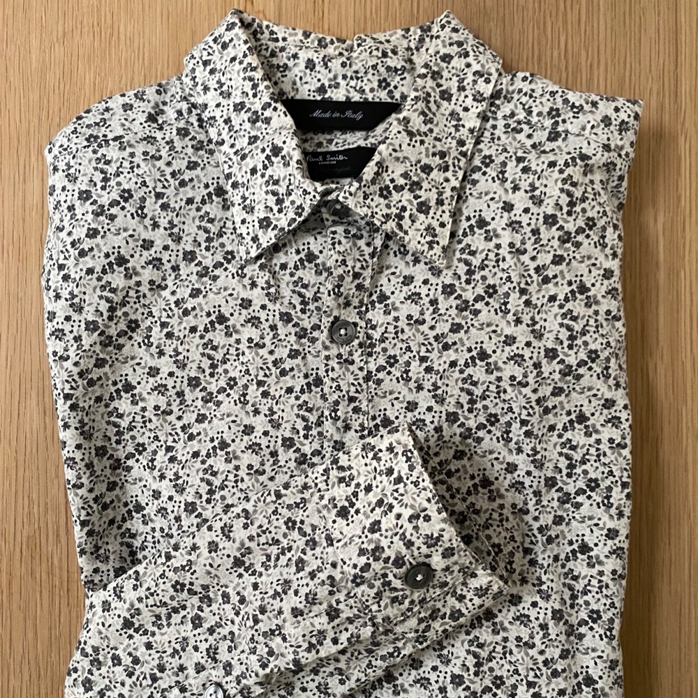 Paul Smith Tailored Fit Grey Floral Print